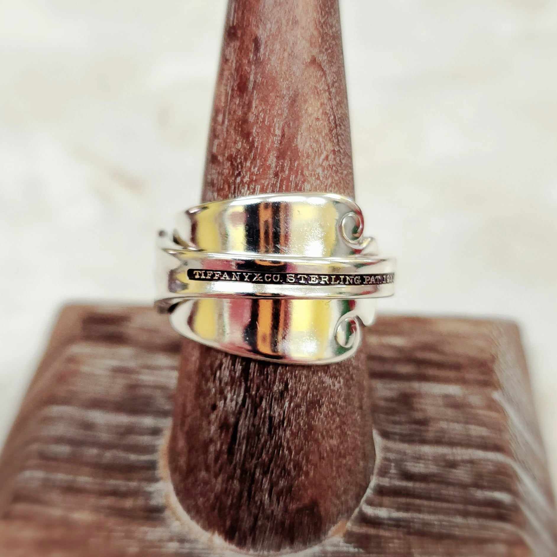 Tiffany & Co. sterling silver wrap over spoon ring 1911