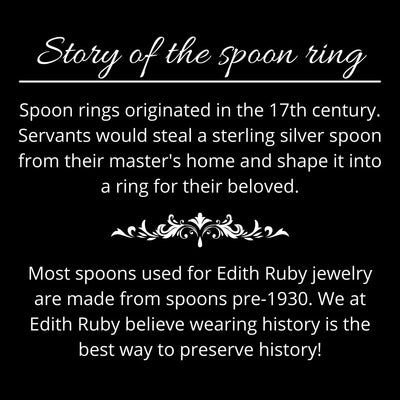 Sterling silver lily spoon ring from 1950
